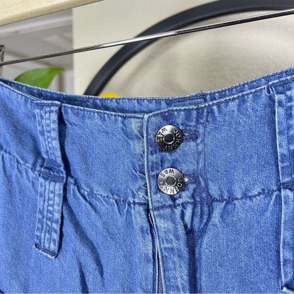 Johnny  Was Biya Aventura Blue Cargo Embroidered Jean Pant Size 8 $435 Wide Leg - Picture 3 of 13